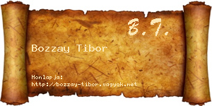Bozzay Tibor névjegykártya